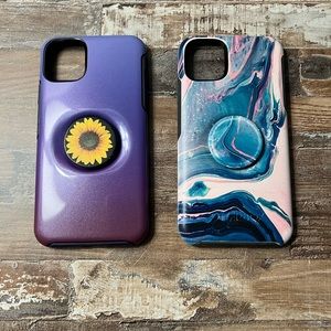 EUC OtterBox cases with pop socket attached for iPhone 11 Pro Max